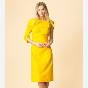 Sea New York Rushed Shoulder Bow Dress